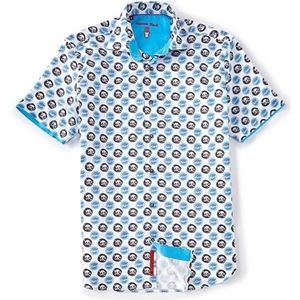 Visconti Shark N' Skull Print Short-Sleeve Woven Shirt